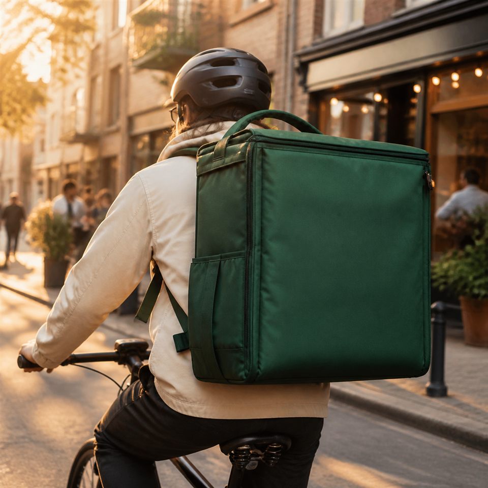 Local bicycle courier in the neighbourhood